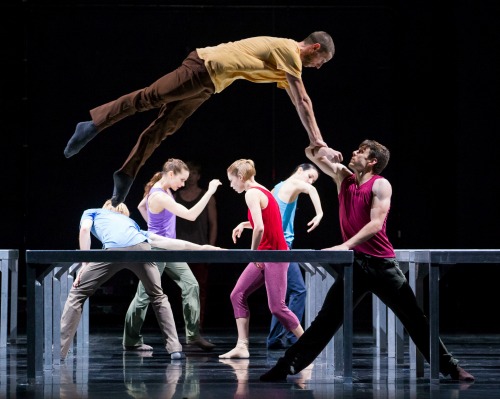 Hubbard Street Dancers in One Flat Thing, reproduced by William Forsythe. Photo by Todd Rosenberg.