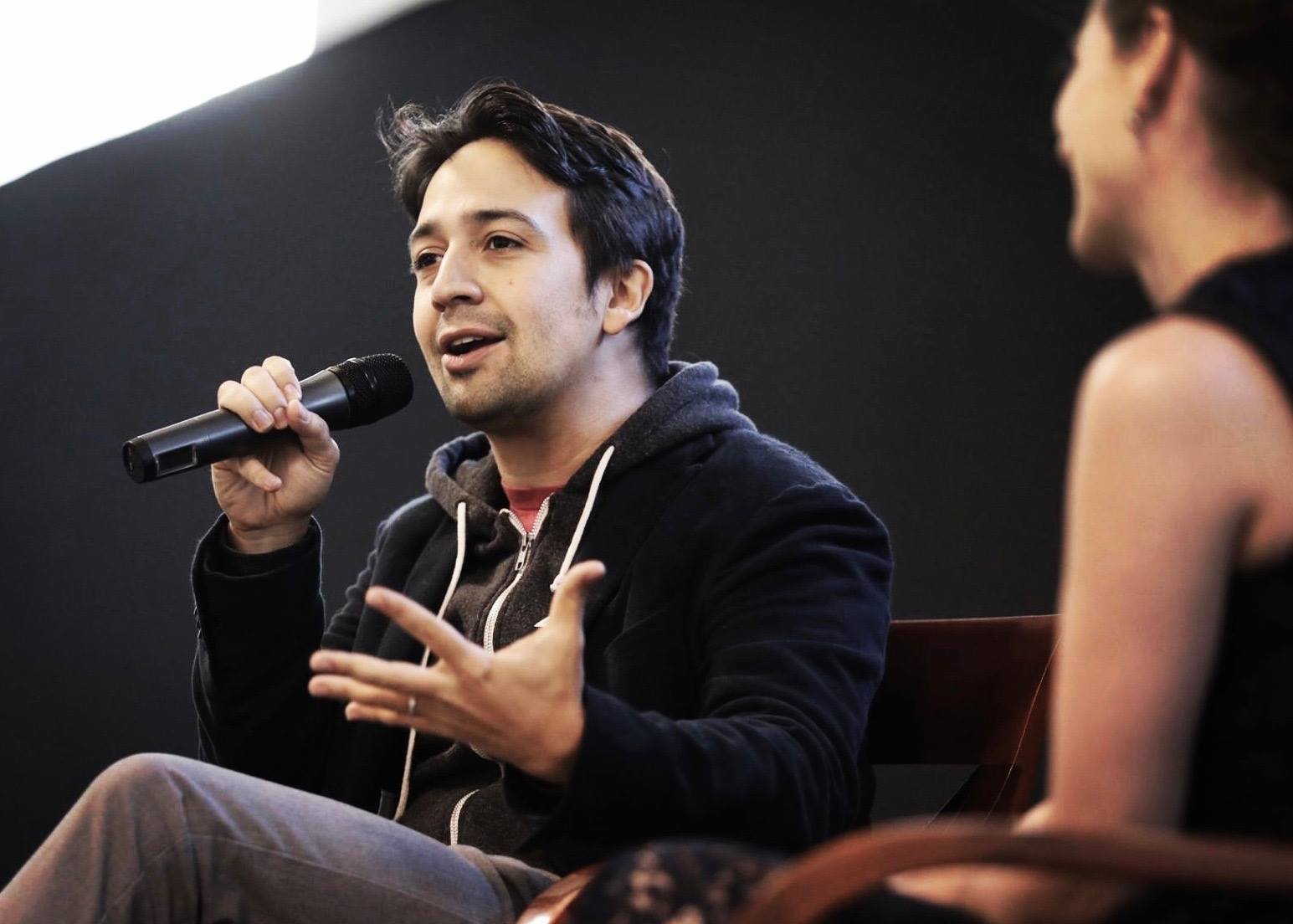 Lin-Manuel Miranda with Suzanne Appel, Hubbard Street’s Director of External Affairs. Photo by Todd Rosenberg.