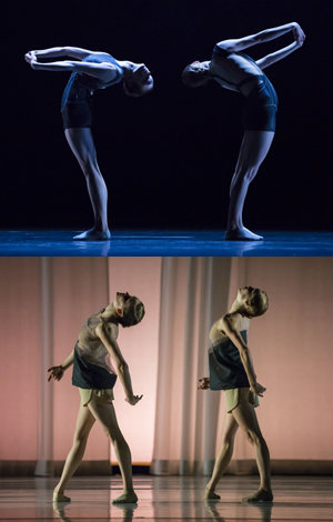 Hubbard Street Dancers Alice Klock and Emilie Leriche in works by Robyn Mineko Williams and Kyle Abraham. Photos by Todd Rosenberg.