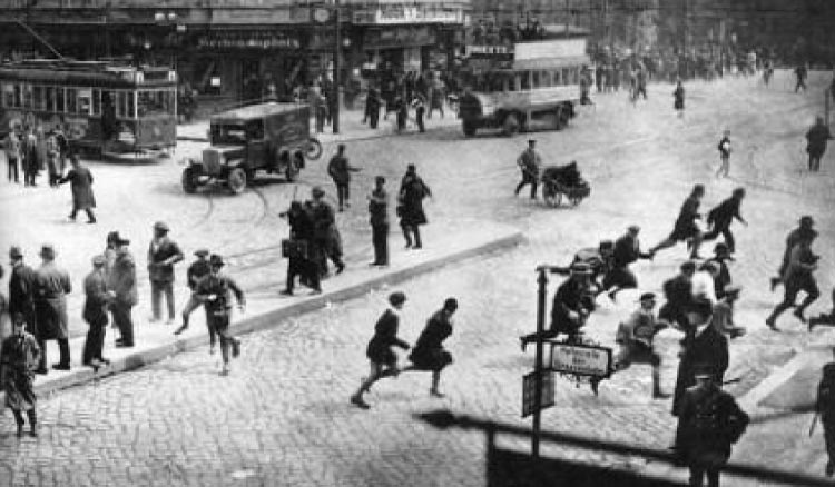 Communist demonstration being dispersed, May 1929