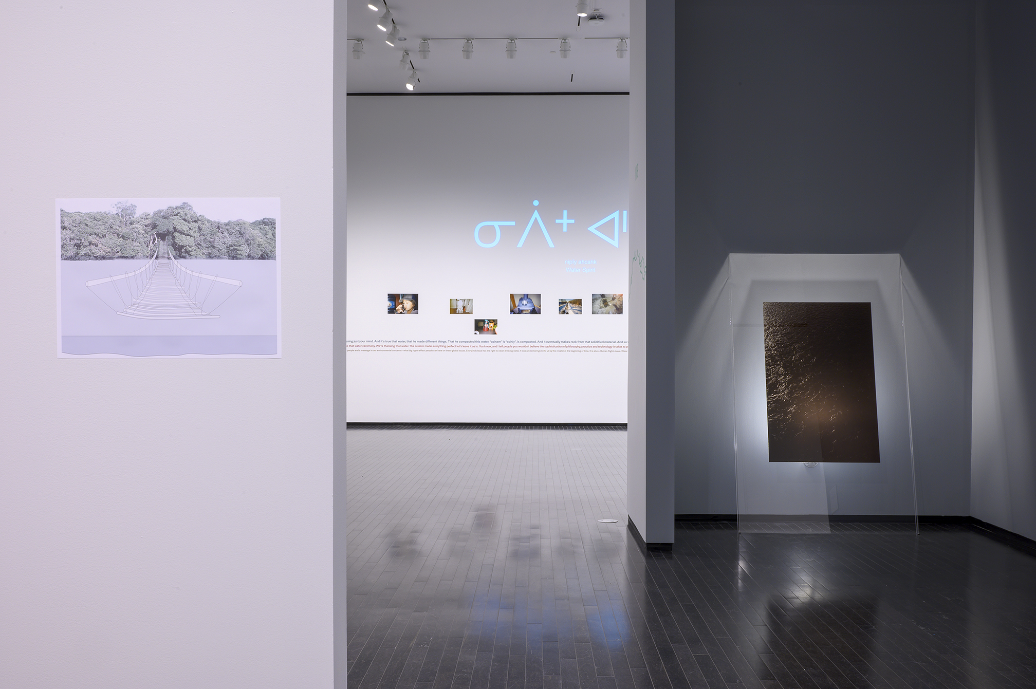 Installation view of the Water - Wise, River Breath: Reframing design’s role with water exhibition at the Art Gallery of Alberta.