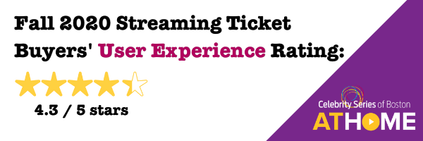 Fall 2020 Ticket buyers' User Experience rating: 4.3 out of 5 stars