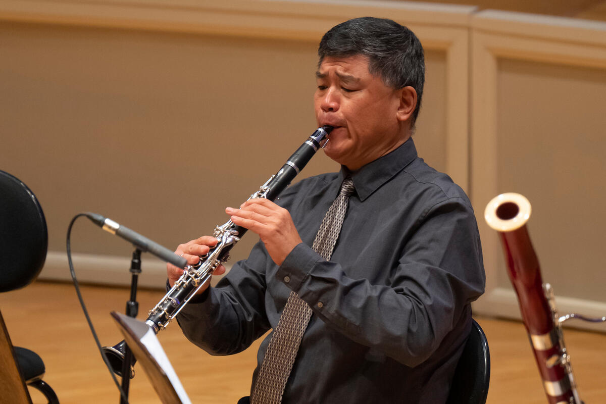 John Bruce Yeh playing clarinet