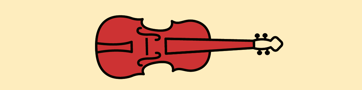 Violin with red filling indicating 85% toward $175 million goal