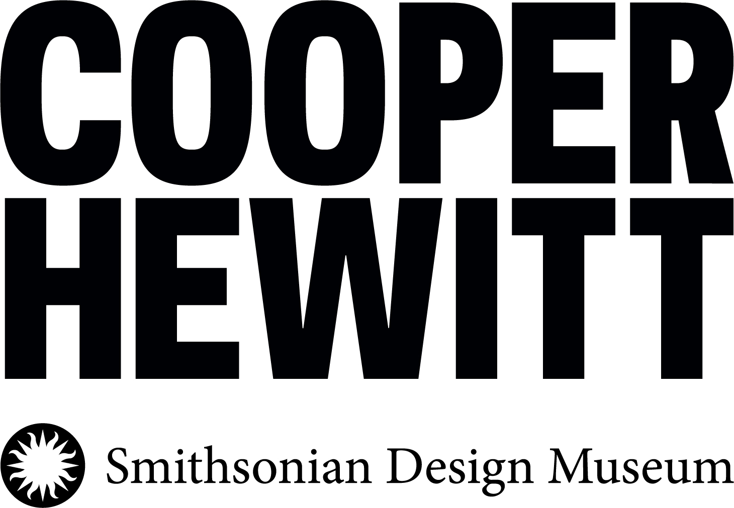 Blocky text logo for Cooper Hewitt, Smithsonian Design Museum.