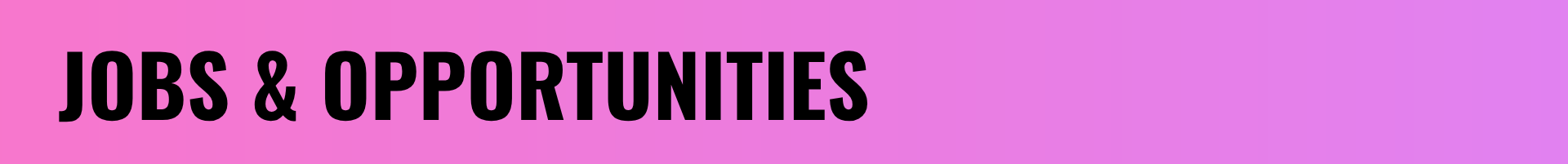 jobs & opportunities