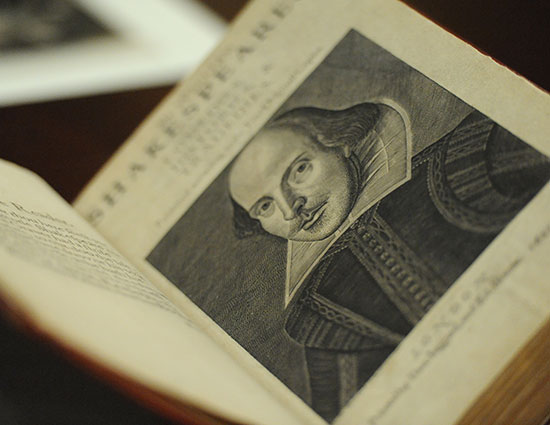The First Folio open to the title page
