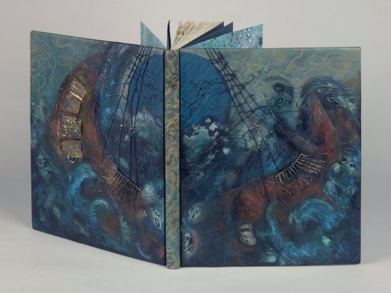 artist's book - the cover depicts a shipwreck scene from The Tempest