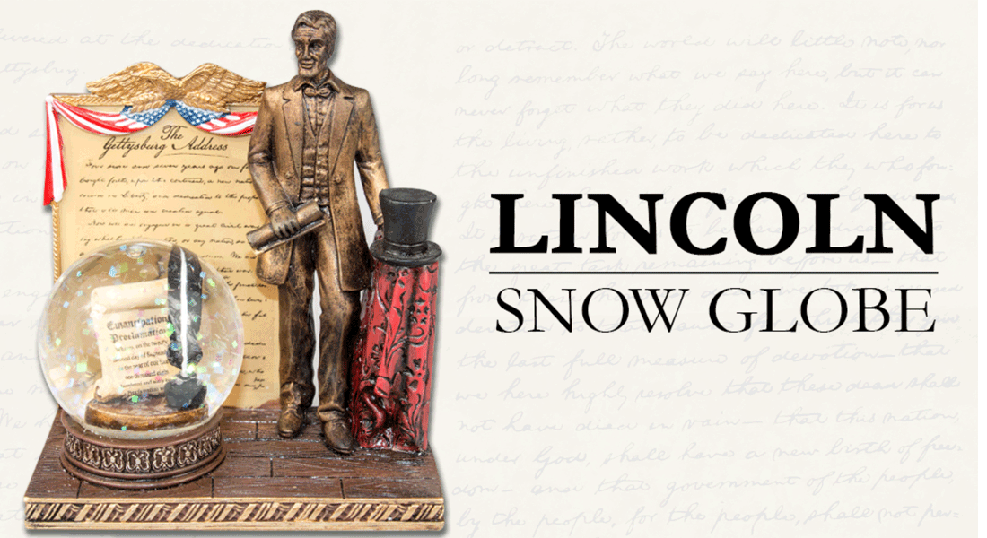 Image of Lincoln Snow Globe. 