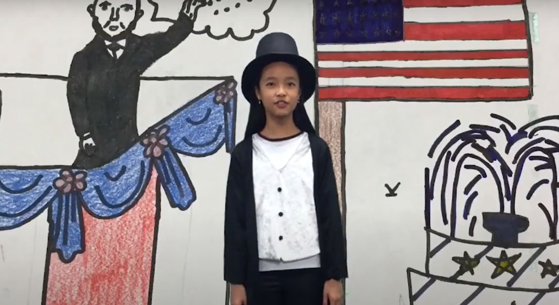 Student from Arbor Station Elementary School, GA, perform Lincoln''s Response to a Serenade 1863 as part of Ford''s Lincoln Online Oratory Project.