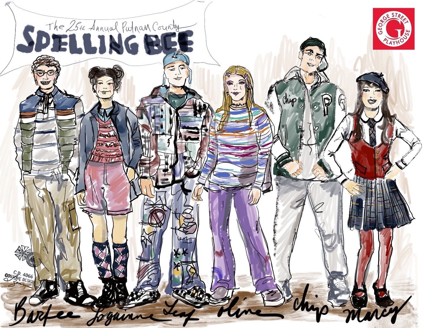 Spelling Bee Costume Sketches