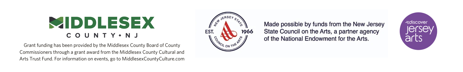 Middlesex County: New Jersey State Council on the Arts; Discover Jersey Arts