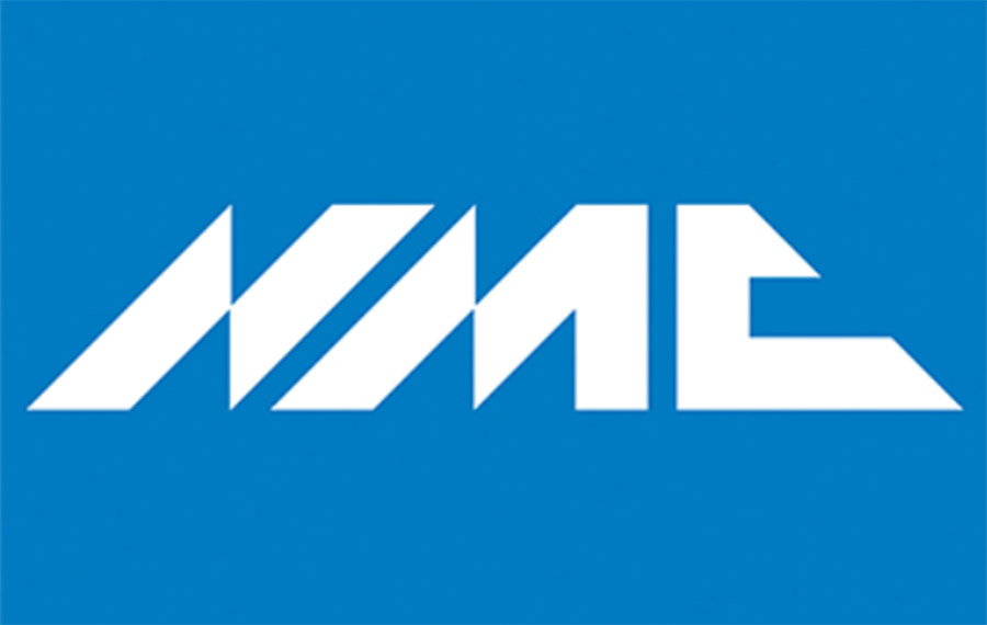 The wording 'NME' is written in capital letters in white, behind a blue background