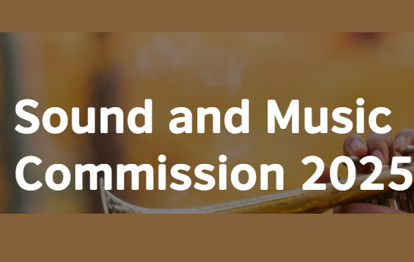 Sound and Music Commission 2025 is written in white against a tan background