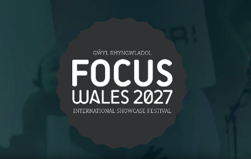 Focus Wales 2027 logo is written in white against a dark green background