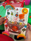 DCPS students create their own bouquet, following the Garden Journeys field trip.