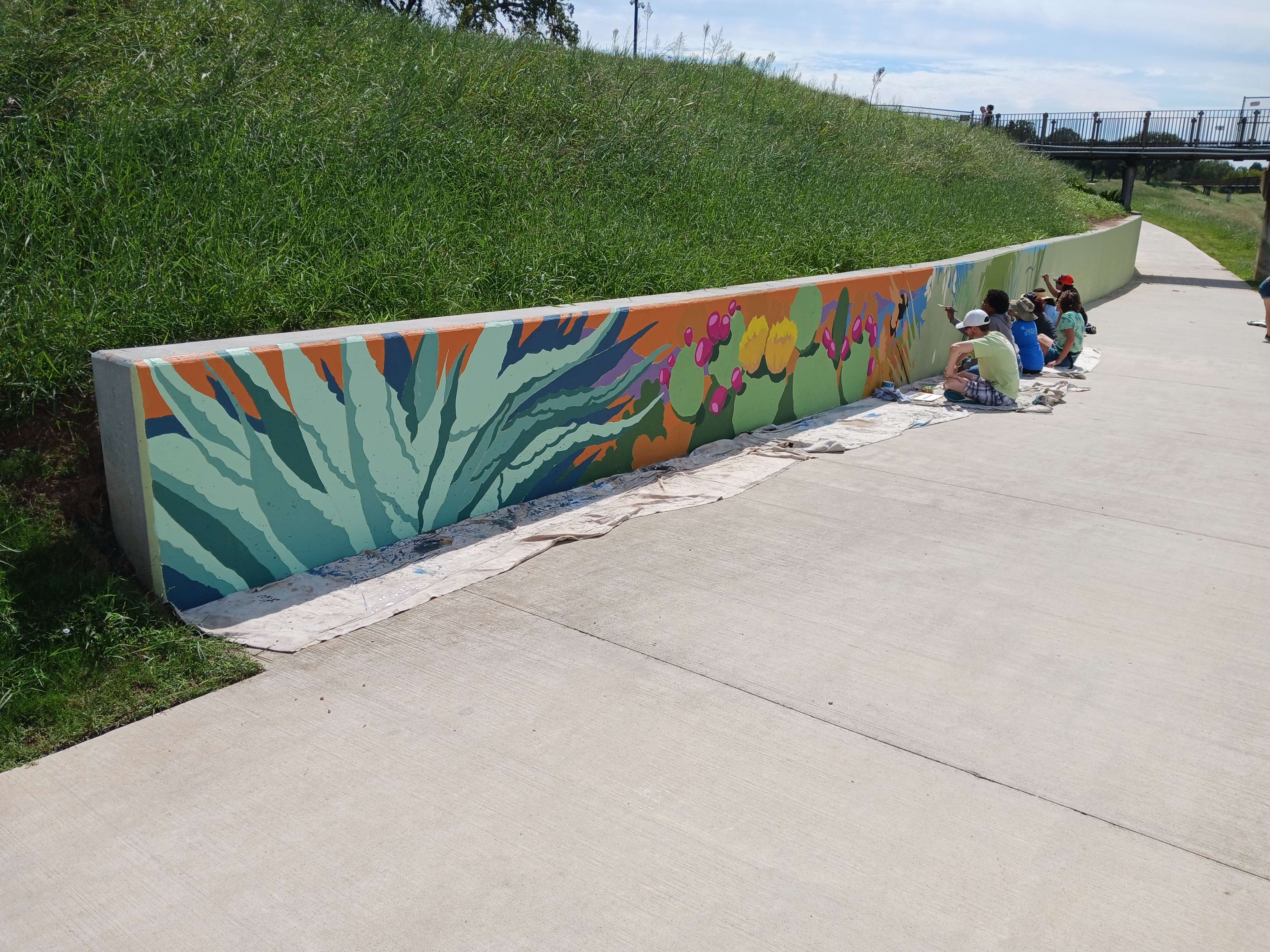 Mural takes shape along Sims Bayou trail. 