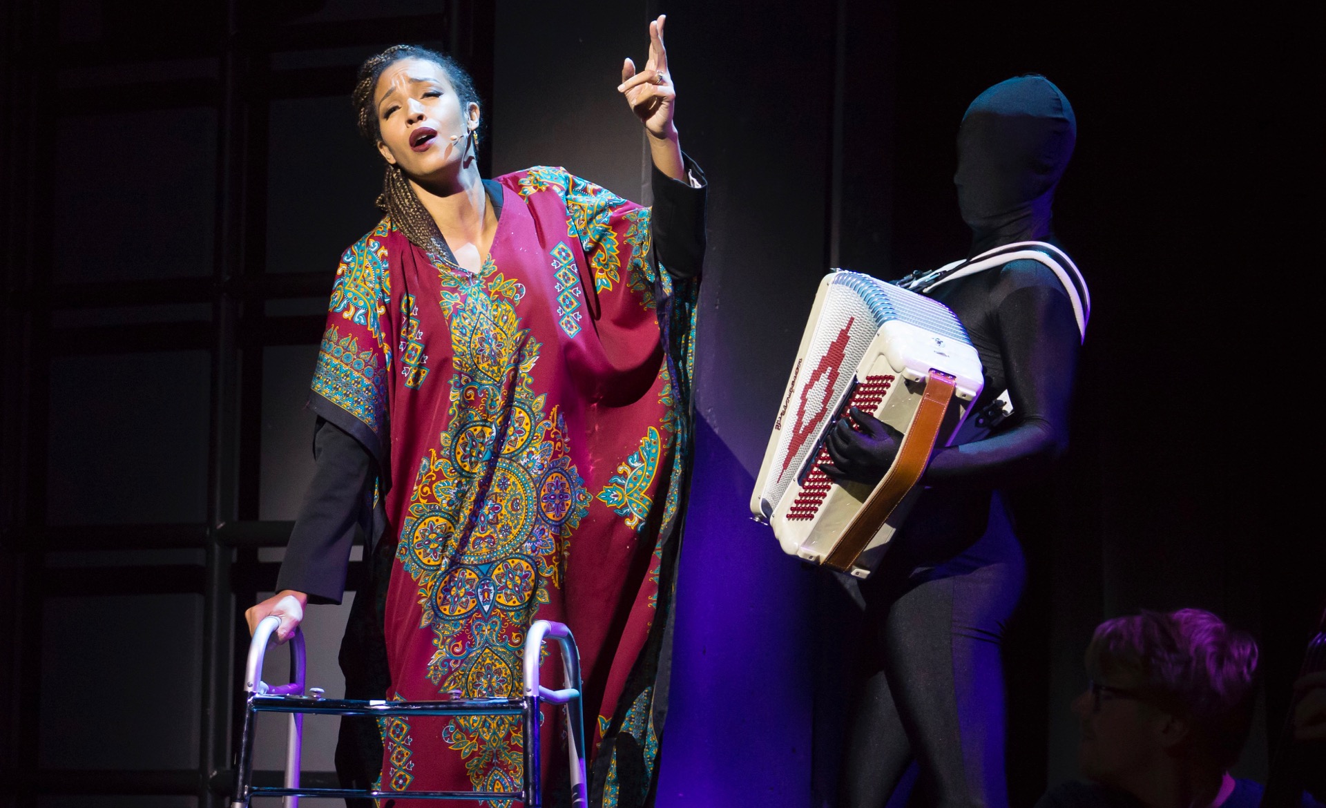 Tawny Newsome, left, and Hubbard Street Dancer David Schultz in The Art of Falling. Photo by Todd Rosenberg.
