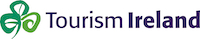 Tourism Ireland logo with a sketch of a shamrock