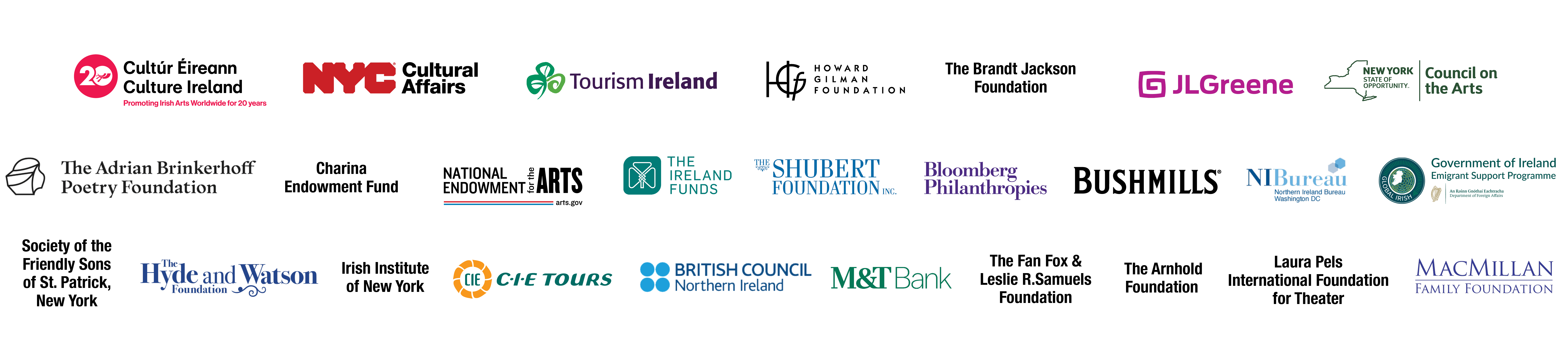 20 different logos spread across three rows