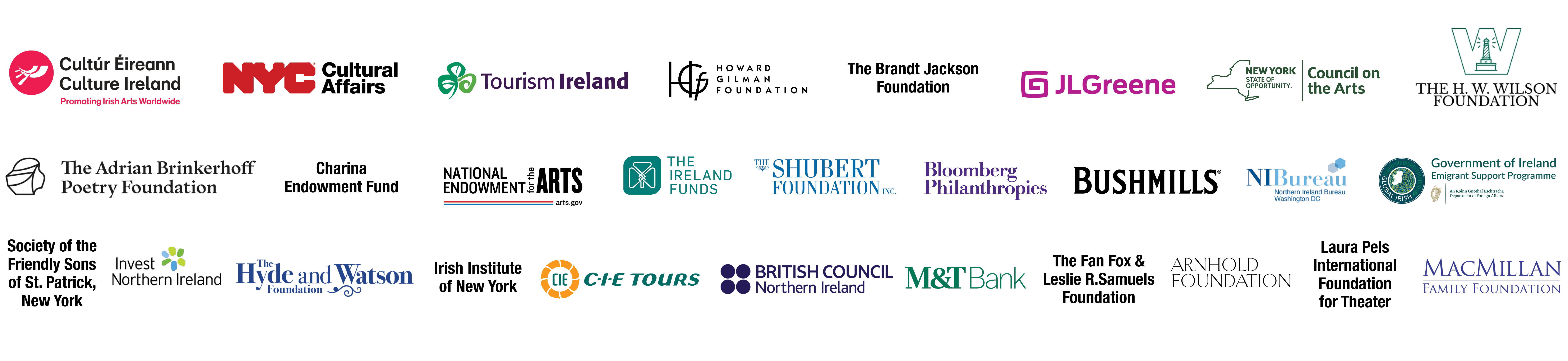 28 different logos spread across three rows