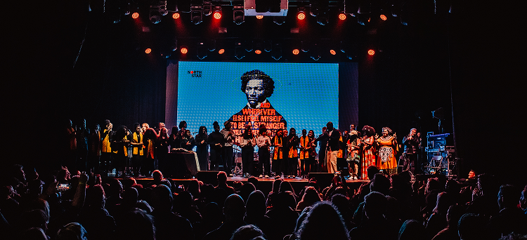 An image of a performance on stage.