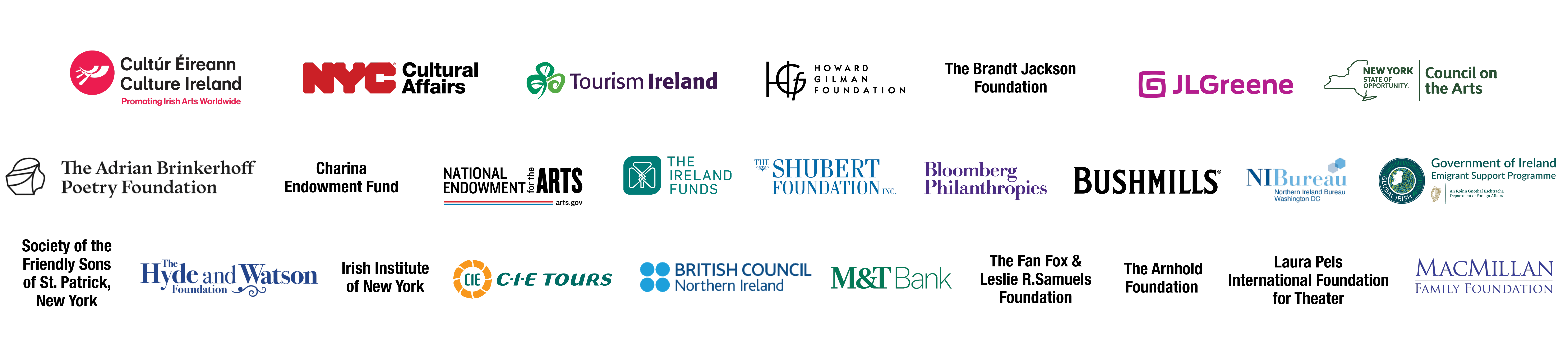 26 different logos spread across three rows