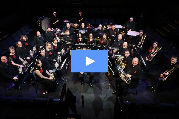 Hammonds Band in formation in black concert dress.