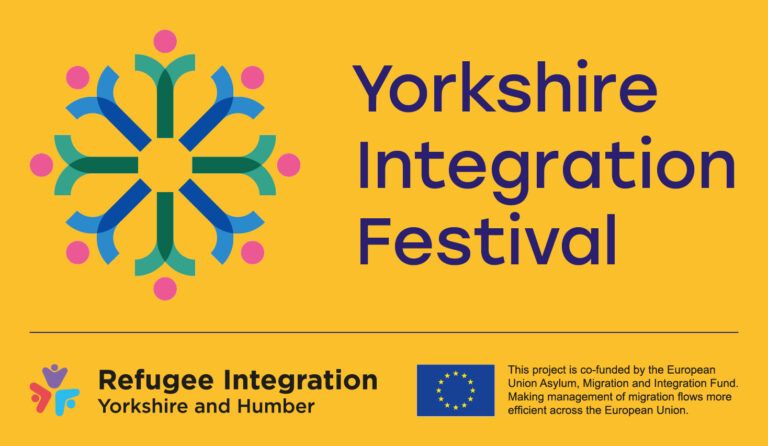 The Yorkshire Intergration Festival logo against a yellow background.