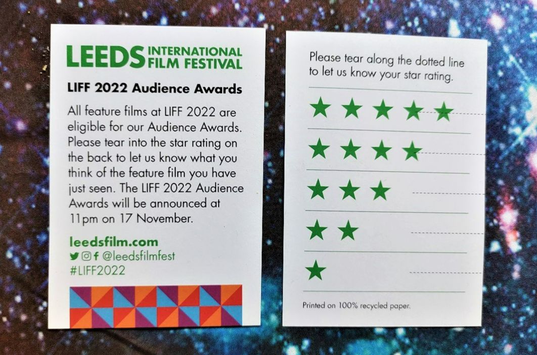 Photo of the LIFF 2022 audience voting slips.