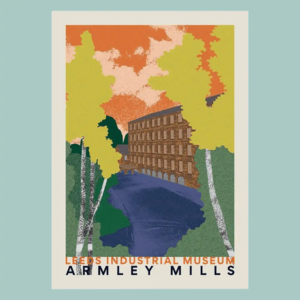 print with colourful image of leeds industrial museum
