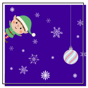 Elf design with snowflakes and baubles