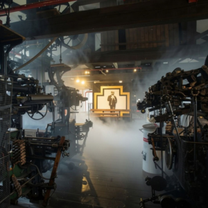 Spooky photo of machinery in the mill