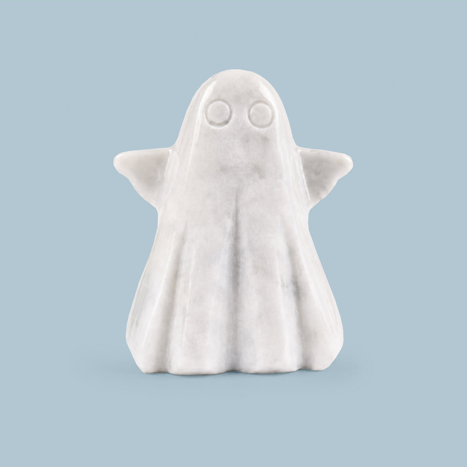 cute white marble ghost