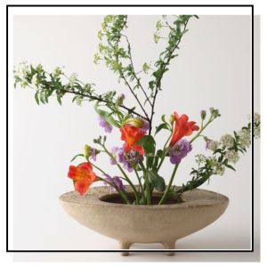 Ikebana style floral arrangement