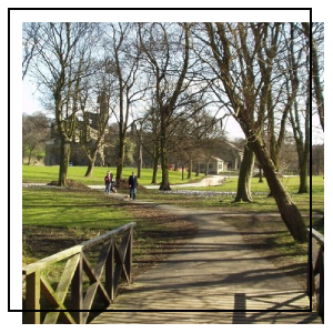 Kirkstall Abbey bridge and trail