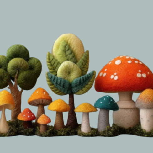 felted mushrooms