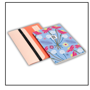 Diary with floral design and orange folder