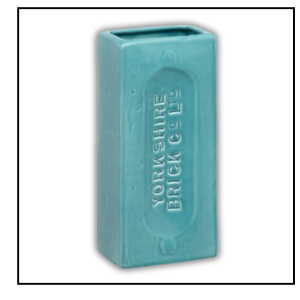A vase shaped like a brick