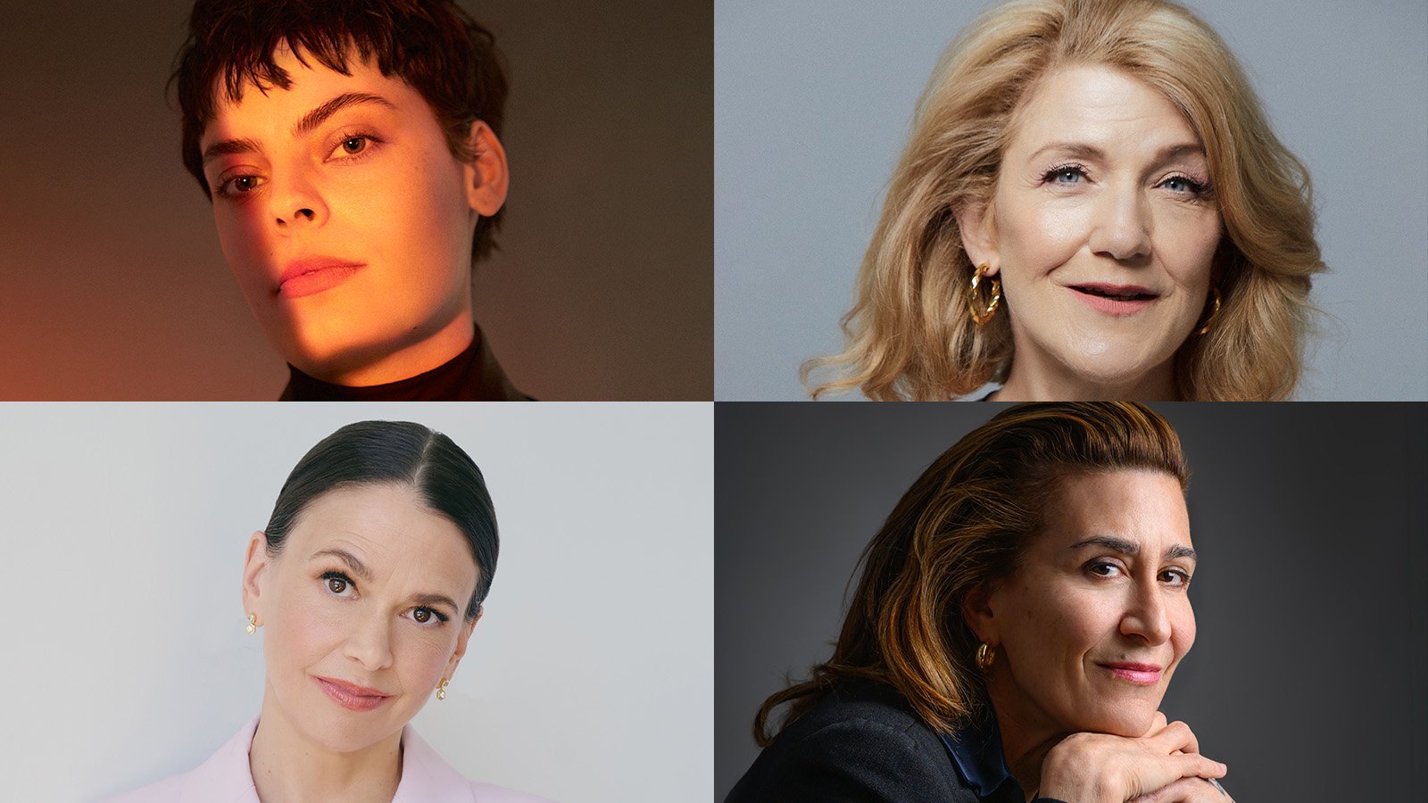 four headshots of women