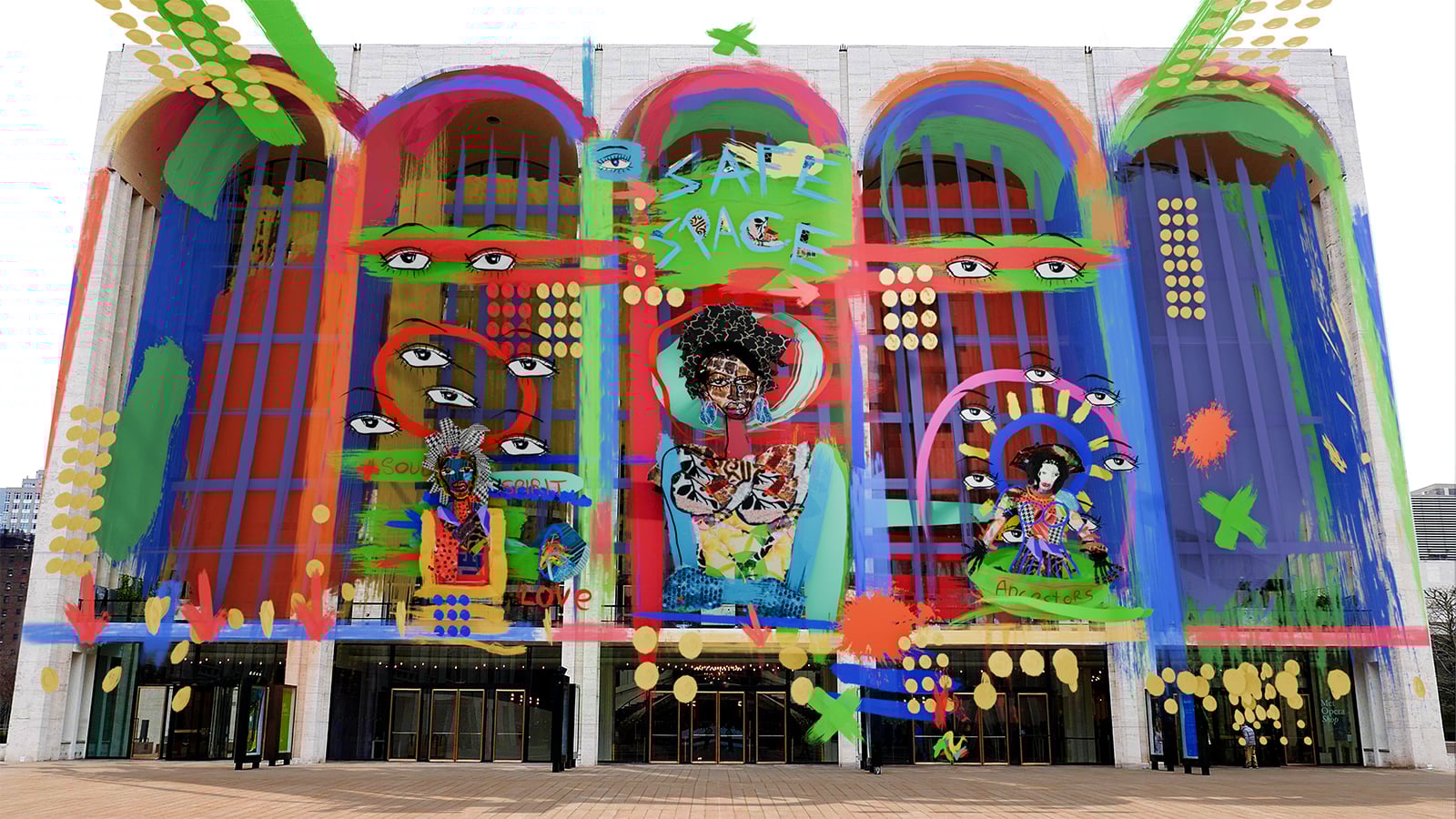 crowd on Josie Robertson Plaza