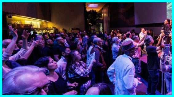 Crowd dancing at the Atrium