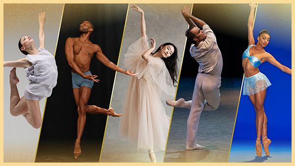 Five dancers in motion