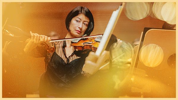 A violinist plays the violin