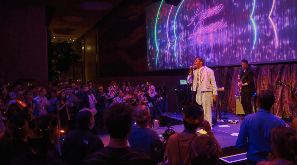New Yorkers enjoying a late-summer evenings on Hearst Lawn.