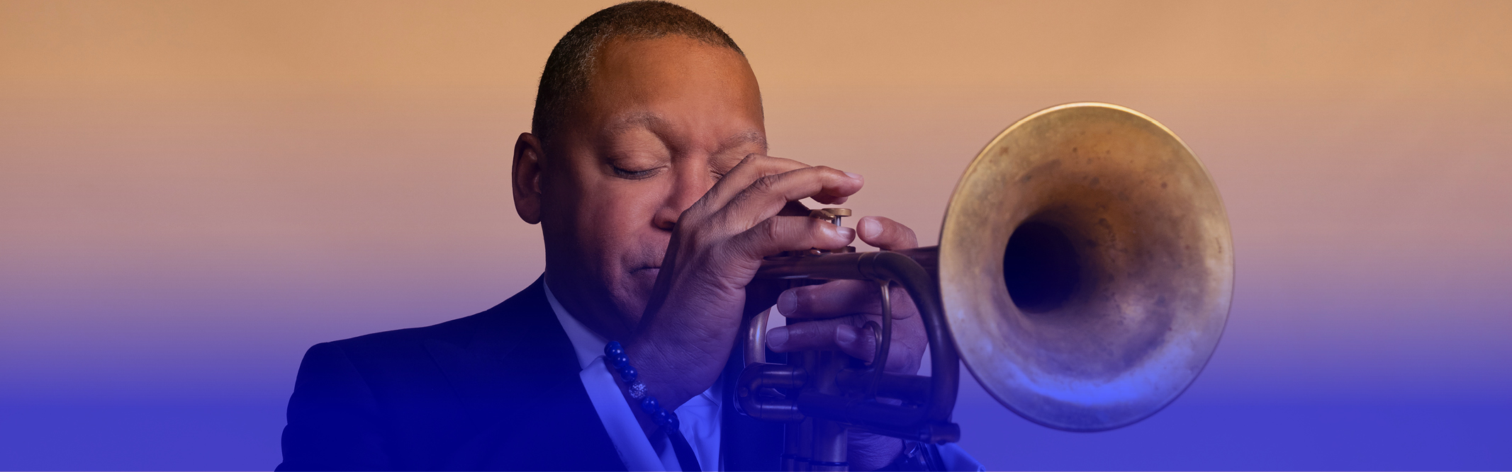 Wynton Marsalis plays the trumpet
