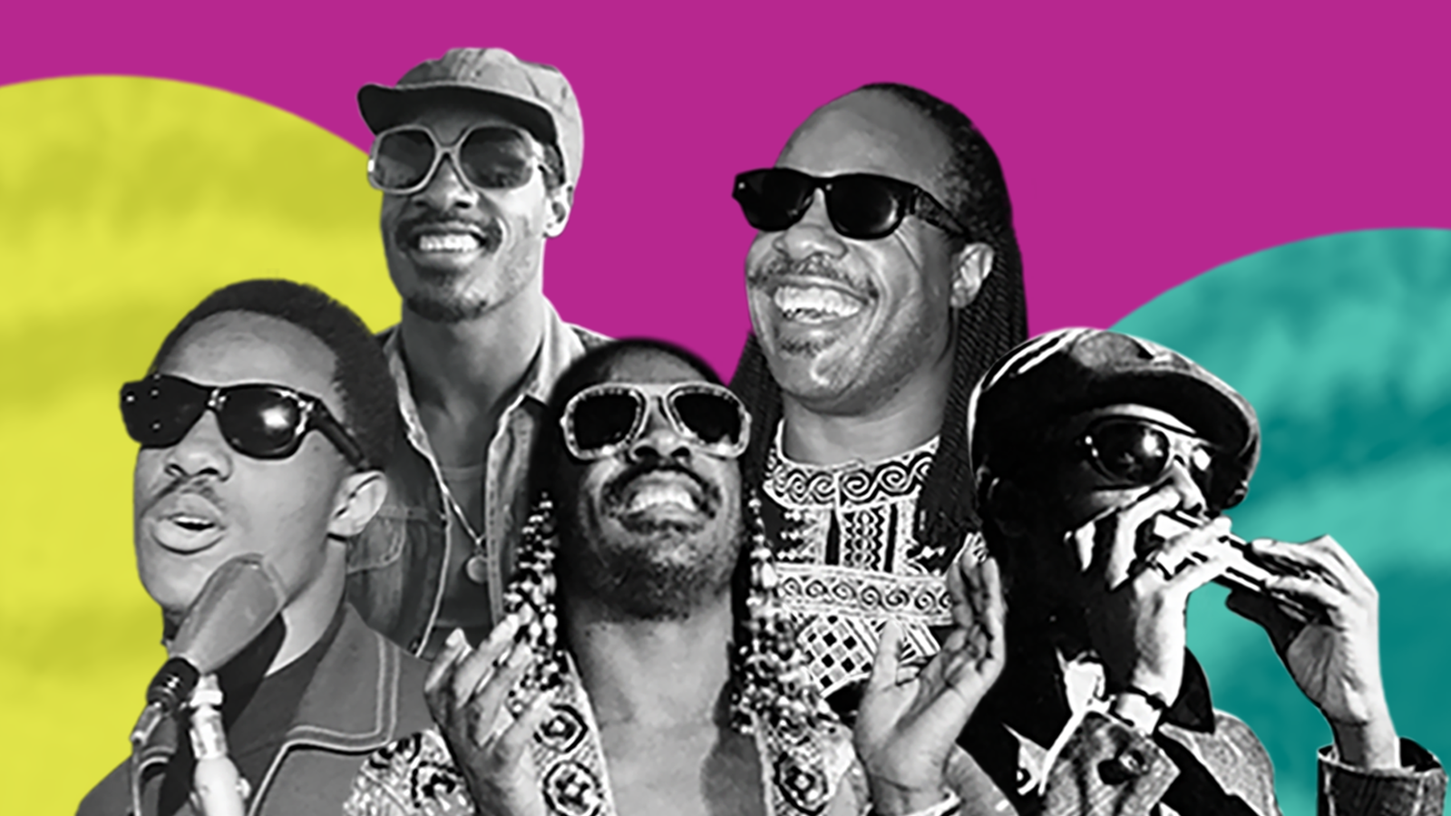 Three men look out into the audience