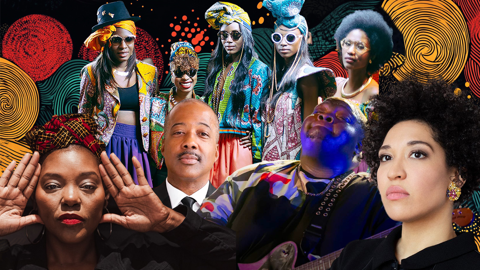 A collage of upcoming black performers