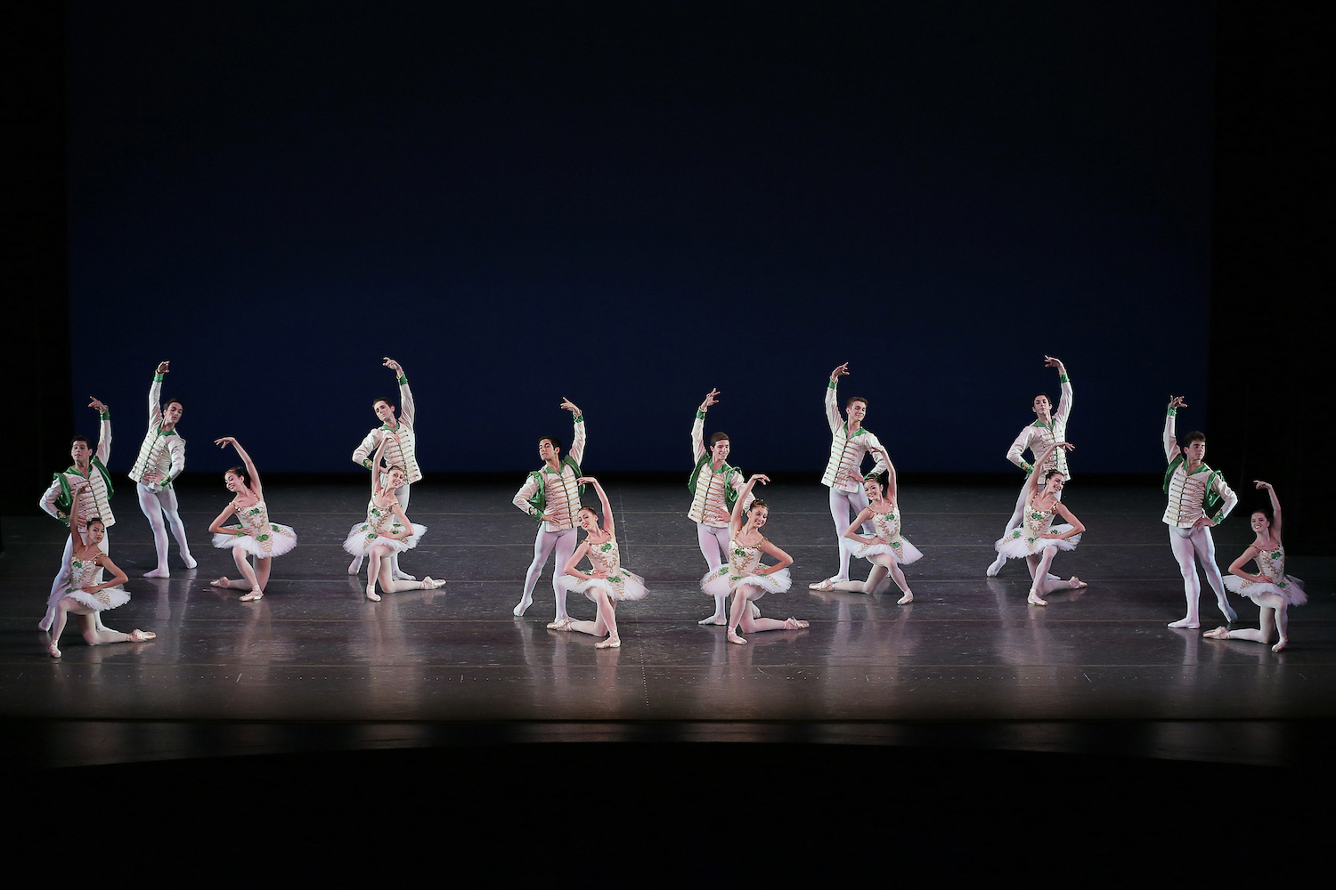 Ballet dancers posing on stage