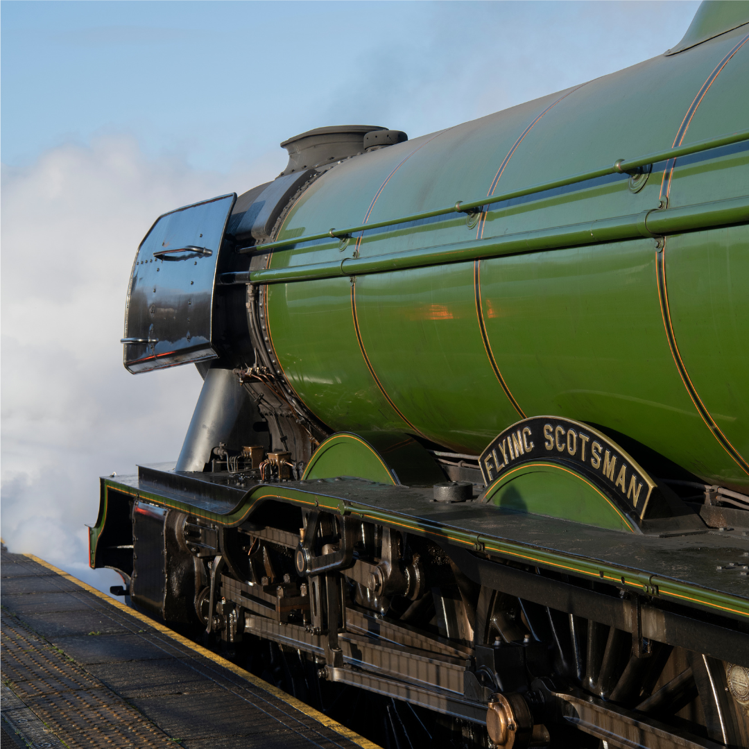 A green steam engine